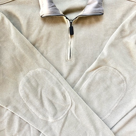 Perri Ellis Men’s Mock Neck Quarter Zip Pullover Sandbar Color Sweater - Picture 4 of 5